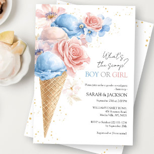 Invitation Fête de révélation du sexe avec de la glace