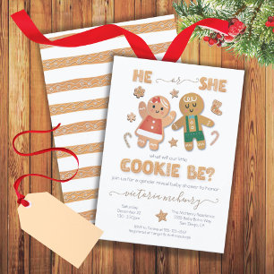 Invitation Fête de révélation du sexe de bébé avec biscuits d