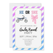 Fête de Révélation du Sexe de Bébé Moto Cross Bleu