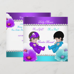 Invitation Fête de révélation du sexe de bébé Shower Violet B