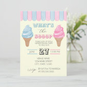Invitation Fête de Révélation du Sexe de Bébé What's The Scoo (Debout devant)