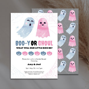 Invitation Fête de révélation du sexe de Booy ou Ghoul Hallow
