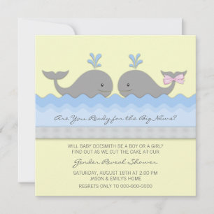 Invitation Fête de révélation du sexe de la baleine