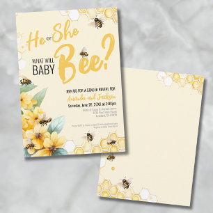 Invitation Fête de révélation du sexe de Yellow Bee