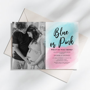 Invitation Fête de révélation du sexe du bébé avec photo