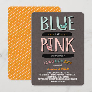 Invitation Fête de révélation du sexe du bébé Canards mignons