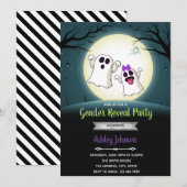 Invitation fête de révélation du sexe du fantôme d'Haloween (Devant / Derrière)