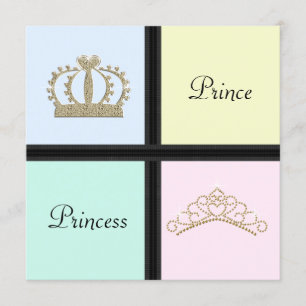 Invitation Fête de révélation du sexe Prince Princess