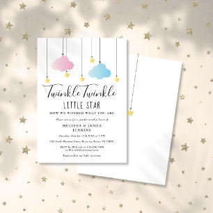 Invitation Fête de Révélation du Sexe Twinkle Twinkle Little