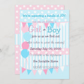 Invitation Fête de révélation pour bébé ou garçon (Devant / Derrière)