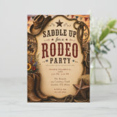 Invitation Fête de Rodéo Rustique (Debout devant)