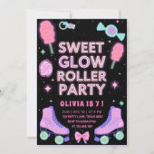 Invitation Fête de Roller Sweet Glow | Patinage Candy Néon (Devant)