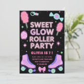 Invitation Fête de Roller Sweet Glow | Patinage Candy Néon (Debout devant)