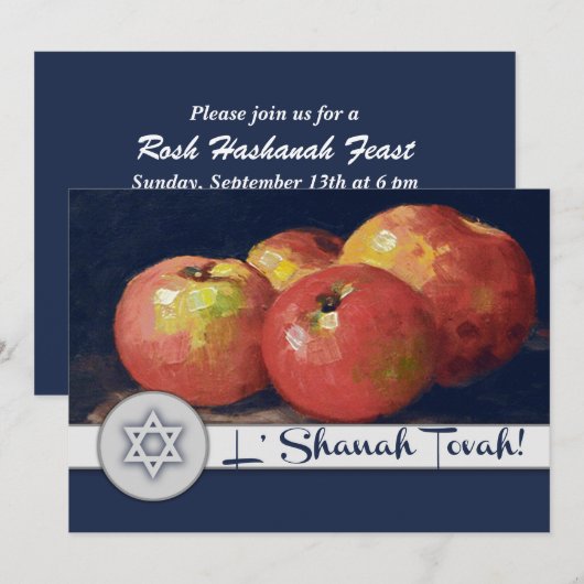 Invitation Fête de Rosh Hashanah personnalisée (Devant / Derrière)