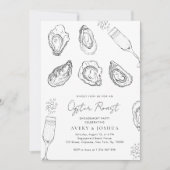 Invitation Fête de rôti Champagne & Huîtres (Devant)