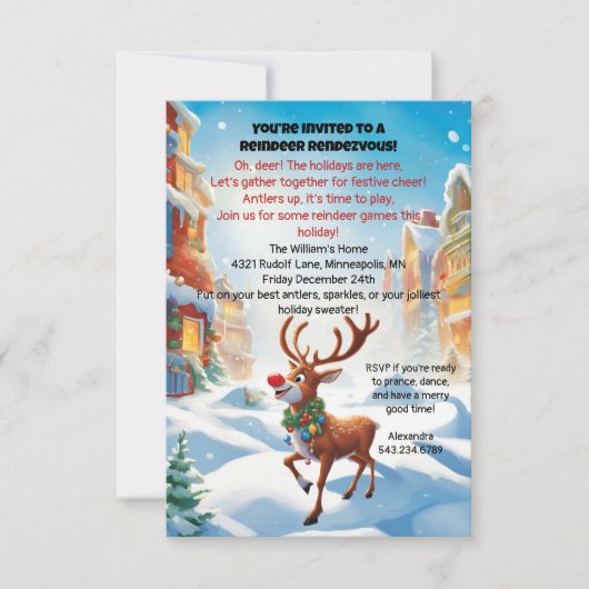 Invitation Fête de Rudolph (Devant)