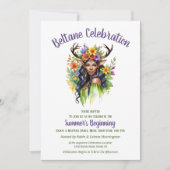 Invitation Fête de Sabbat Florale de Fée d'Été de Beltane (Devant)