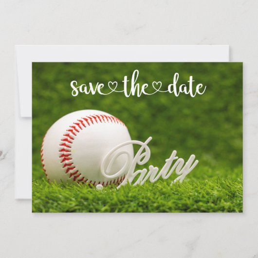 Invitation Fête de sauvegarde de la date de baseball (Devant)