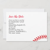 Invitation Fête de sauvegarde de la date de baseball (Dos)