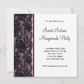 Invitation Fête de seize ans rose et noir masquée (Dos)
