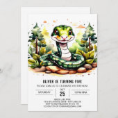 Invitation Fête de serpent simple Anniversaire (Devant / Derrière)
