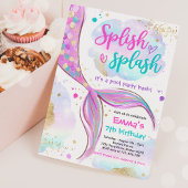 Invitation Fête de sirène de la piscine sirène rose sirène so