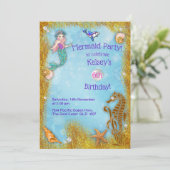 Invitation Fête de sirène fantastique sous l'océan (Debout devant)