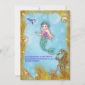 Invitation Fête de sirène sous l'océan fantastique (Dos)