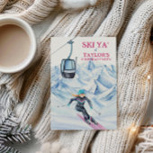 Invitation Fête de ski à l'aquarelle