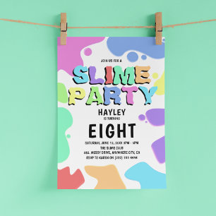 Invitation FÊTE DE SLIME Anniversaire pour Enfants