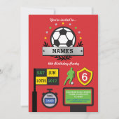 Invitation Fête de soccer du garçon Anniversaire Sports Invit (Devant)