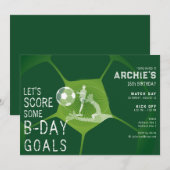 Invitation Fête de soccer Sport Jour Jour Pitch N'importe que (Devant / Derrière)