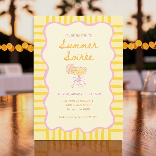Invitation Fête de soirée d'été sans fin