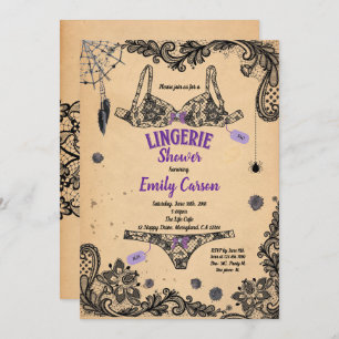 Invitation Fête de sorcière de la lingerie d'Halloween