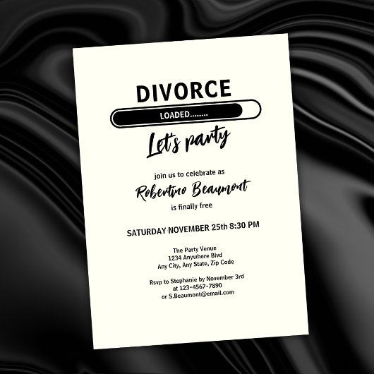 Invitation Fête de soutien pour un simple et drôle de divorce