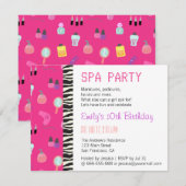 Invitation Fête de Spa de Luxe, Pour Filles (Devant / Derrière)