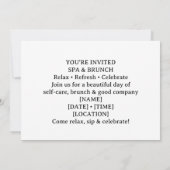 Invitation Fête de Spa et Brunch (Dos)