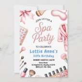 Invitation Fête de Spa Rose Élégant (Devant)