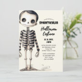 Invitation Fête de Squelettes Gothiques Vintage (Debout devant)