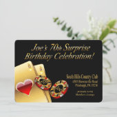 Invitation Fête de style casino DEMANDEZ-MOI DE METTRE LES NO (Debout devant)