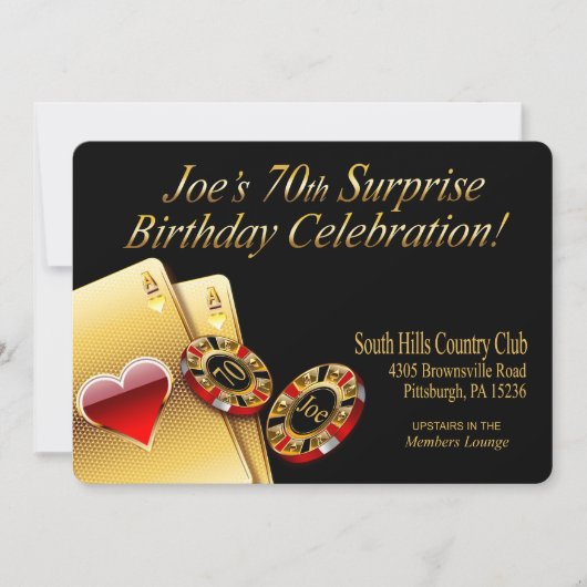 Invitation Fête de style casino DEMANDEZ-MOI DE METTRE LES NO (Devant)