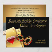 Invitation Fête de style casino DEMANDEZ-MOI DE METTRE LES NO (Devant / Derrière)