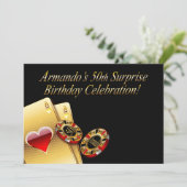 Invitation Fête de style casino DEMANDEZ-MOI DE METTRE LES NO (Debout devant)