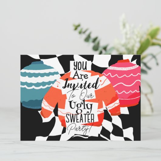 Invitation Fête de sueur moche Noël (Debout devant)