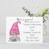 Invitation Fête de survivant du cancer du sein de Gnome/colle (Debout devant)