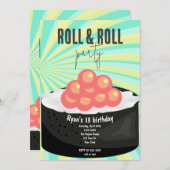 Invitation Fête de sushi (Devant / Derrière)