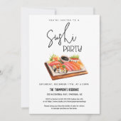 Invitation Fête de Sushi Toute Occasion Fête de Nuit de Sushi (Devant)
