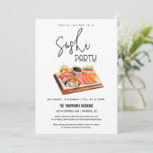 Invitation Fête de Sushi Toute Occasion Fête de Nuit de Sushi (Debout devant)