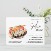 Invitation Fête de Sushi Toute Occasion Fête de Nuit de Sushi (Debout devant)