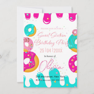 Invitation Fête de sweet sixteen